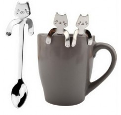 Cute Cat Pattern Flatware Long Handle Spoon