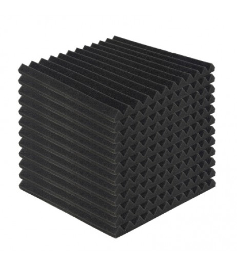 12pcs Acoustic Foam Panels Studio Soundproof Wedge Pads 30 x 30 x 2.5cm
