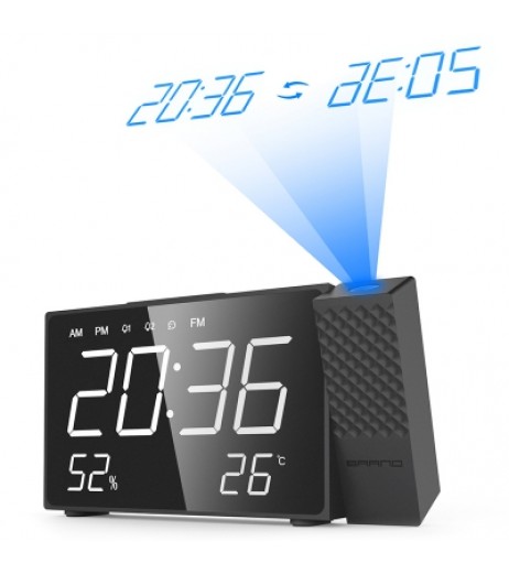 Digital Projector Clock Radio Time Temperature Wake Up Alarm Clock