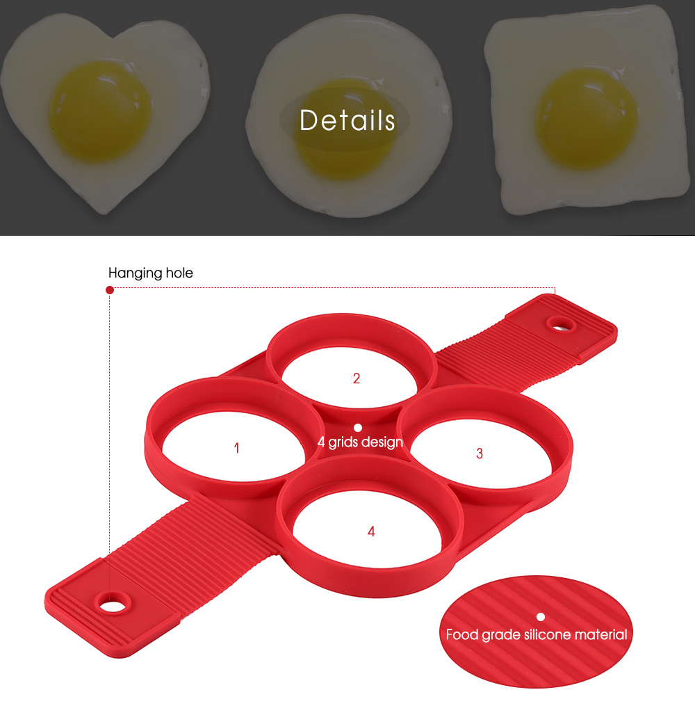 Non-stick Silicone Pancake Ring Fried Egg Mold Kitchen Tool