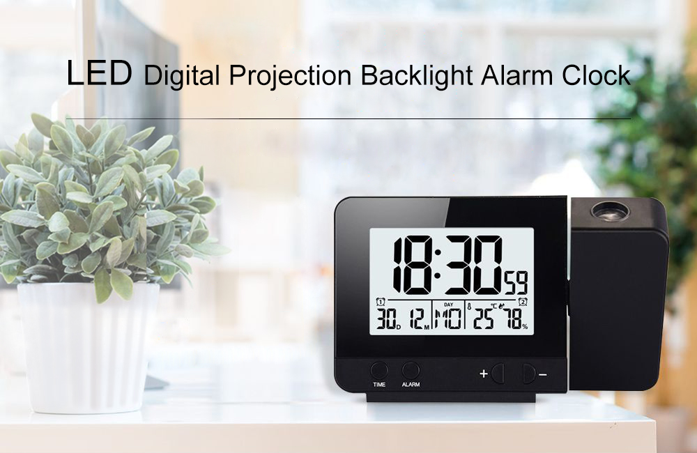 LED Projection Weather Digital Backlight Alarm Clock